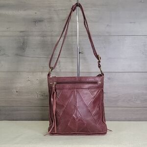 Lucky Brand  Burgundy Leather Crossbody Bag